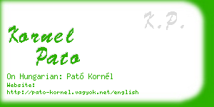 kornel pato business card